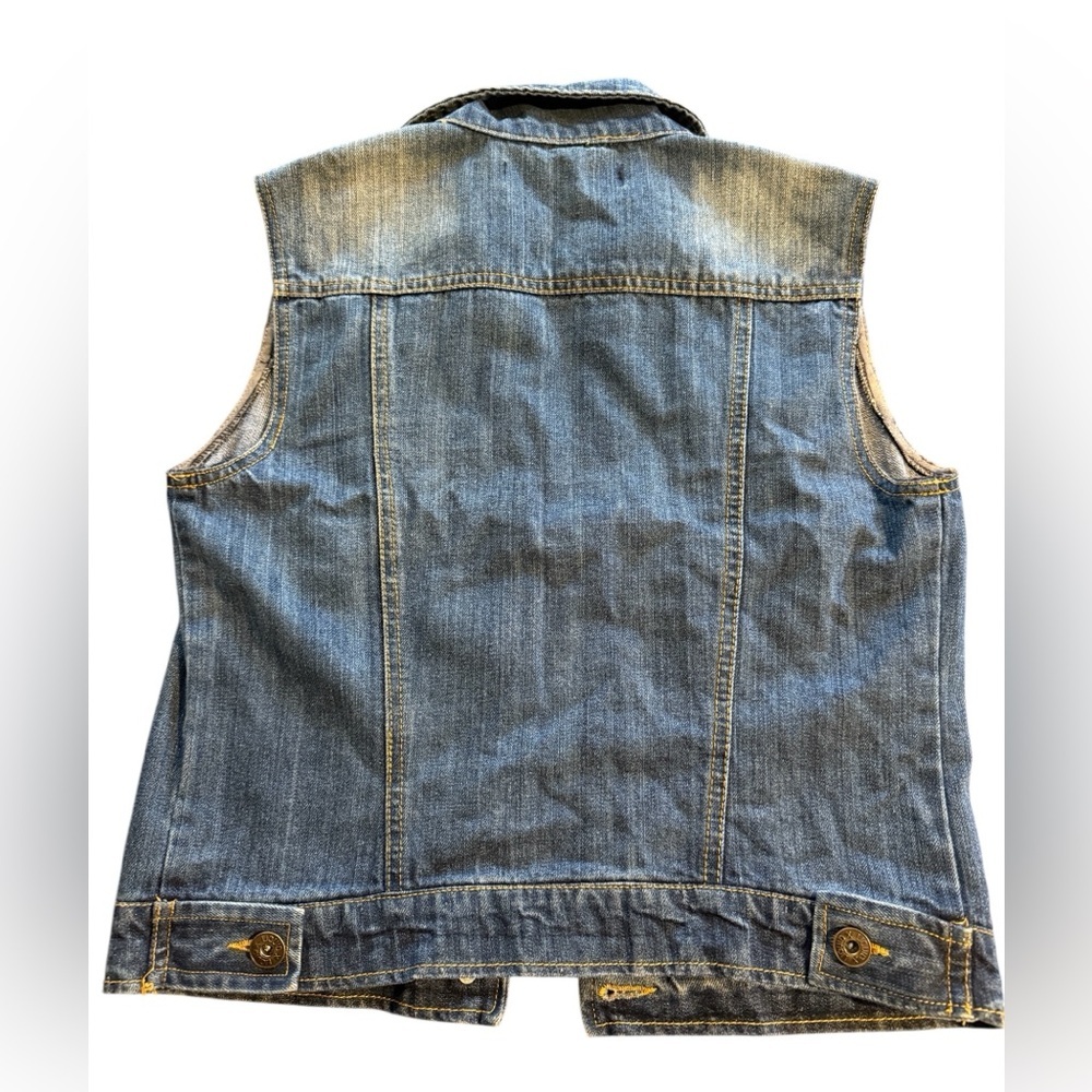 Liquid Denim button front vest, med blue fade, Sz XS, front pockets, gd cond - Picture 5 of 11